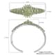Arizona Peridot and White Zircon Floral Cuff Bracelet in Platinum Over Sterling Silver (7.25 in) 10.75 ctw image number 5