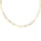 California Closeout Deal Italian 14K Yellow Gold Crystal 4.2mm Paperclip Necklace 22-24 Inches 7.5 Grams image number 0