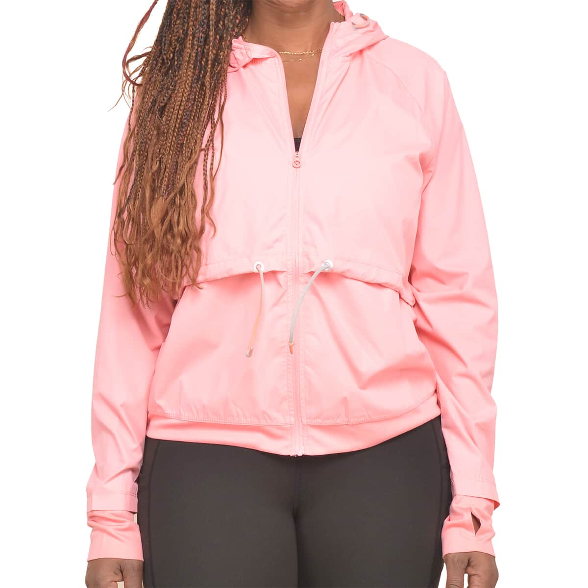 LAYER8 Pink Hooded Windbreaker - XS image number 3