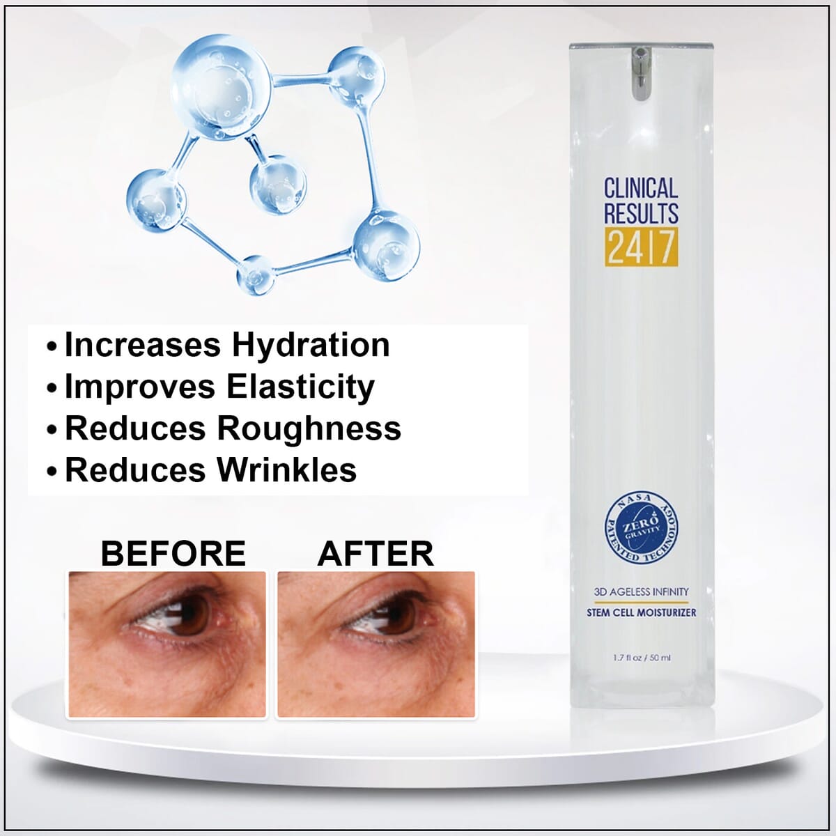 Clinical Results Nasa 3D Intense Rejuvenating Serum 1 fl oz & Ageless Infinity 1.7 fl oz image number 2