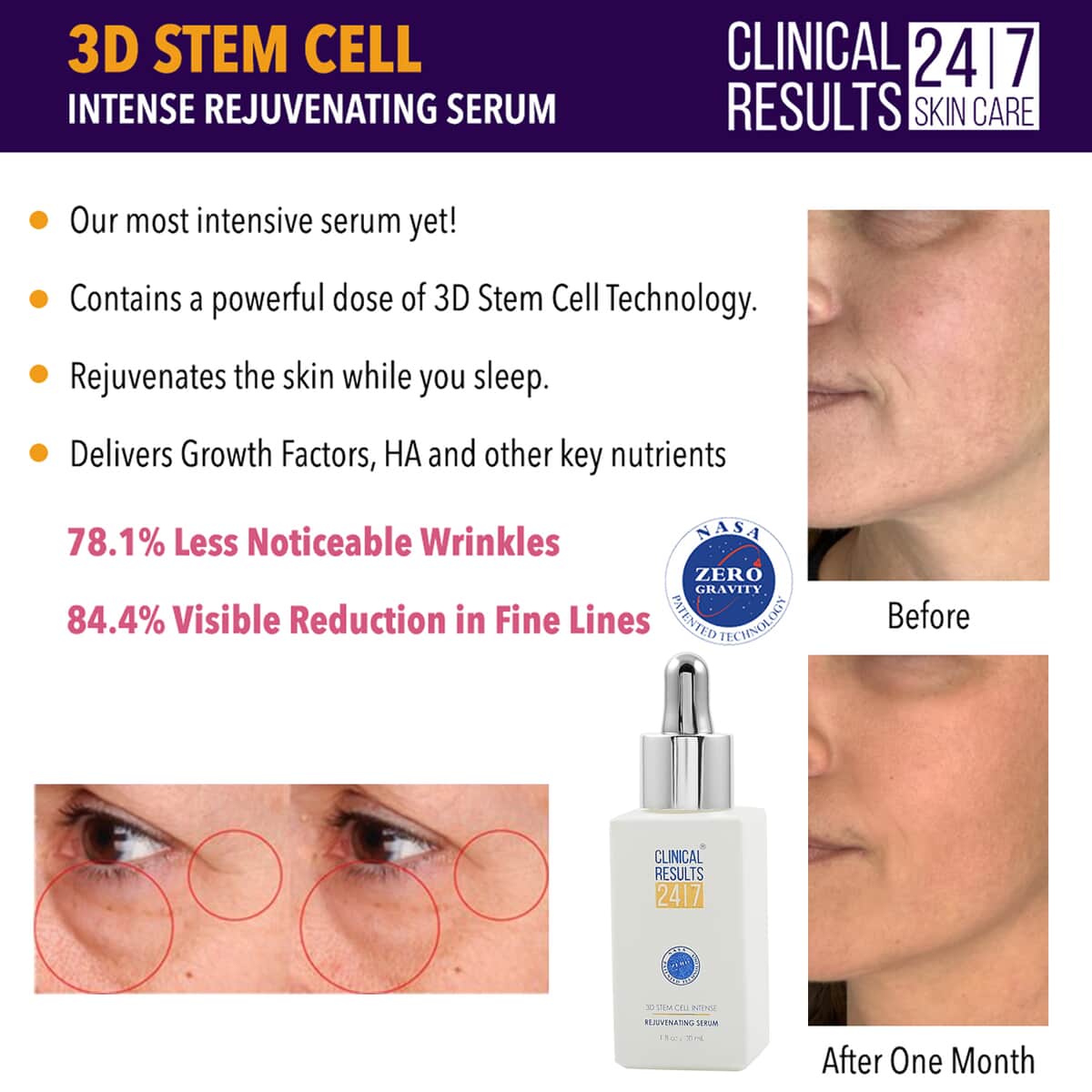 Clinical Results Nasa 3D Intense Rejuvenating Serum 1 fl oz & Ageless Infinity 1.7 fl oz image number 3