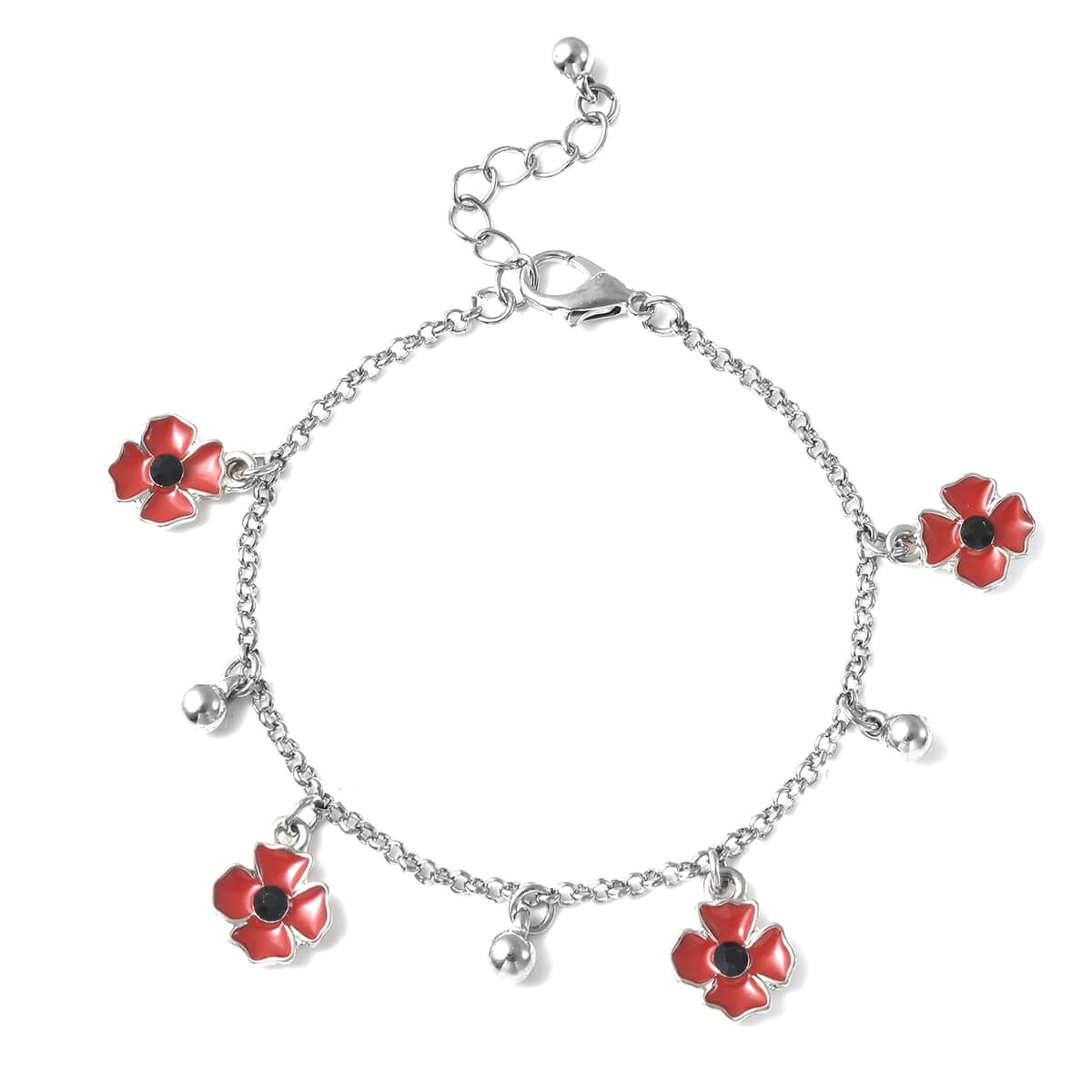 Poppy 14k Gold Charm Bracelet, Paperclip Charm Bracelet