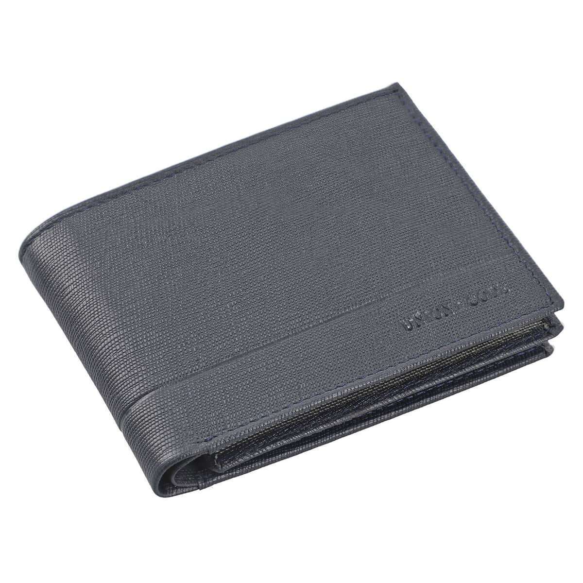 Calvin Klein Matte Saffiano Leather Bifold Wallet in Black for Men