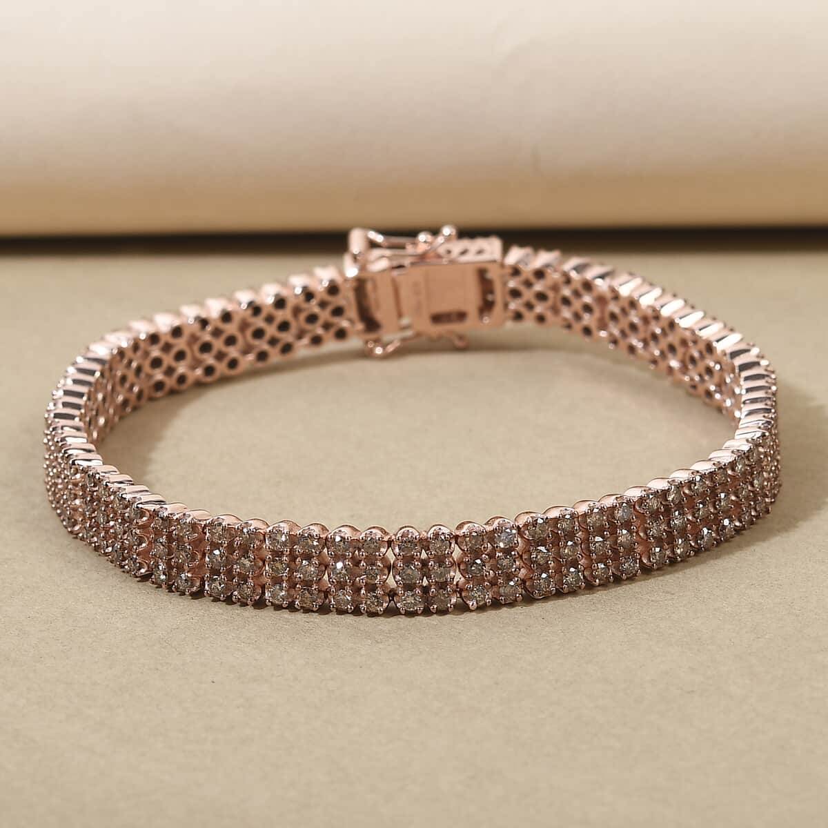 Mother's day jewelry Natural Champagne Diamond 2 Row Bracelet in ...