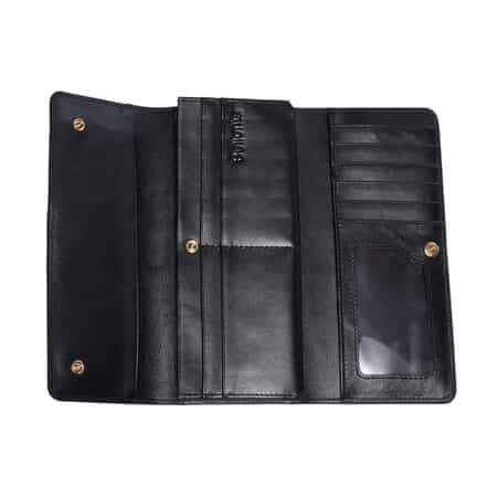 Vlogo Signature Grainy Calfskin Cardholder Wth Zip for Woman in Black