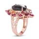 Indian Star Ruby and Multi Gemstone Cocktail Ring in Vermeil Rose Gold Over Sterling Silver (Size 9.0) 14.35 ctw image number 3