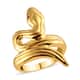 Super Find Electroforming Gold Collection 18K Yellow Gold Snake Ring (Size 9.0) 2.25 Grams image number 0