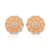 Simulated Champagne Cat's Eye and Austrian Crystal Floral Stud Earrings in Goldtone 5.00 ctw