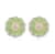 Simulated Green Cat's Eye and Austrian Crystal Floral Stud Earrings in Goldtone 5.00 ctw