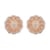 Simulated Dark Champagne Cat's Eye and Austrian Crystal Floral Stud Earrings in Goldtone 5.00 ctw