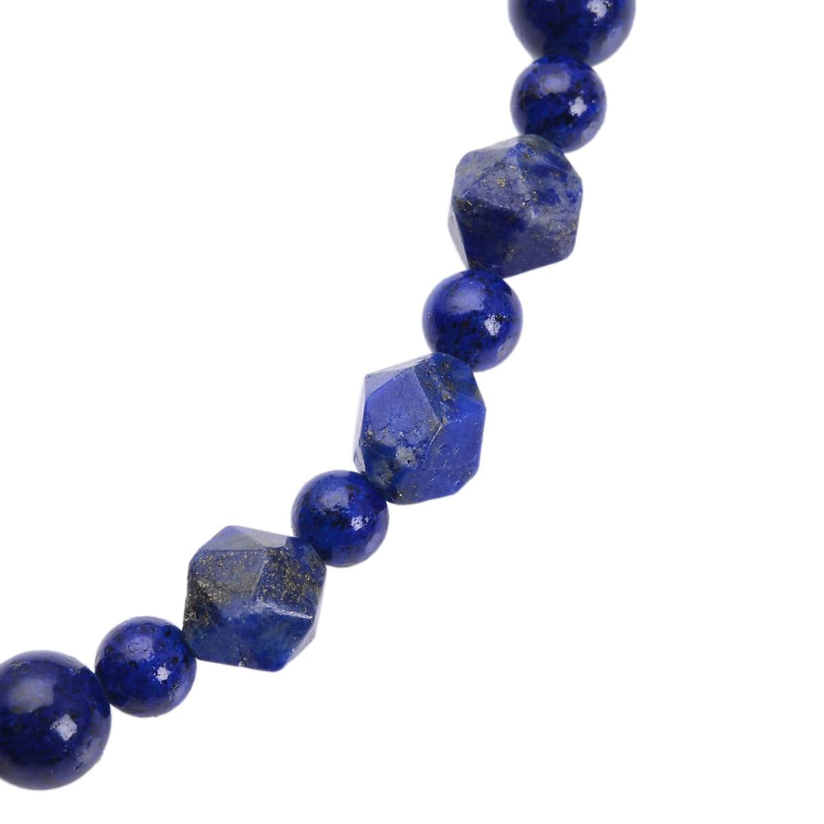 Lapis Lazuli Beaded Necklace 18-20 Inches in Silvertone 138.50 ctw image number 3