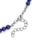 Lapis Lazuli Beaded Necklace 18-20 Inches in Silvertone 138.50 ctw image number 4