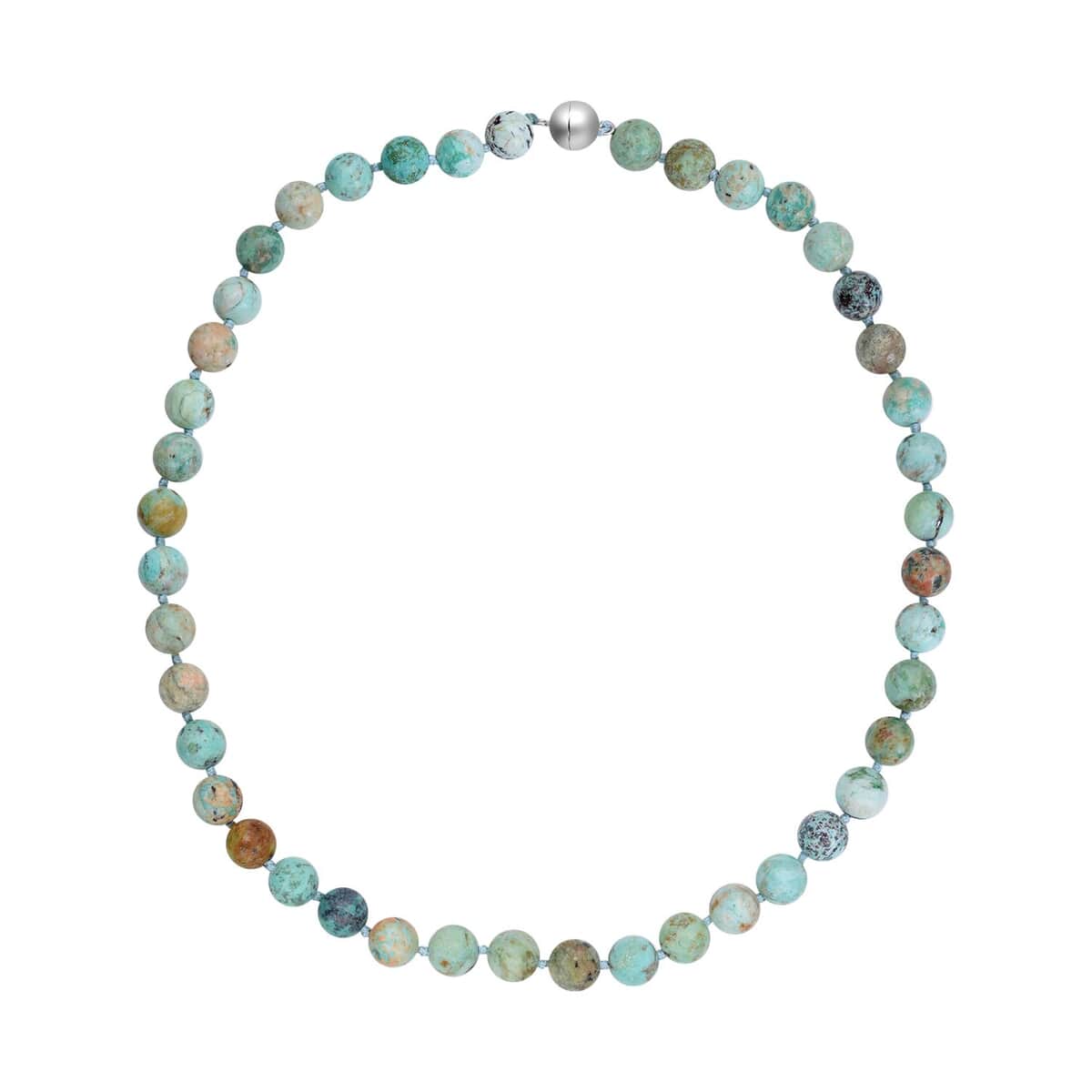 Peru Turquoise Beaded Necklace 20 Inches in Rhodium Over Sterling Silver 260.00 ctw image number 0