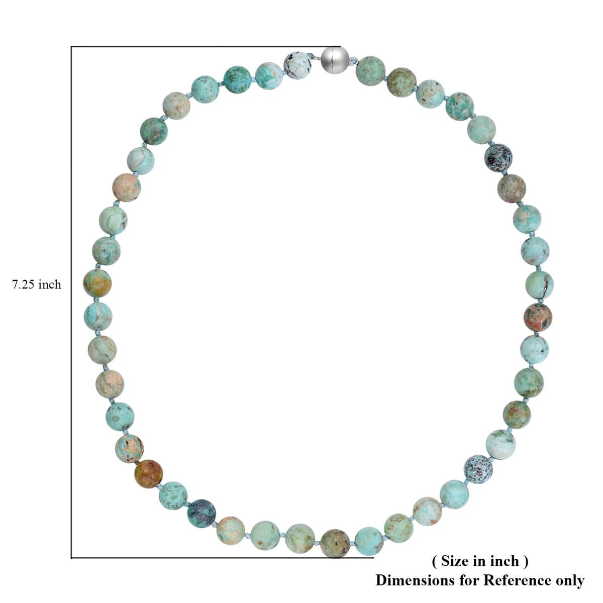 Peru Turquoise Beaded Necklace 20 Inches in Rhodium Over Sterling Silver 260.00 ctw image number 4