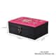 Rose Red Flower Pattern Embroidery Satin Jewelry Box with Lock image number 3