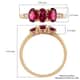 LUXORO 10K Yellow Gold Premium Ouro Fino Rubellite and G-H I3 Diamond Trilogy Ring (Size 7.0) 1.40 ctw  image number 5
