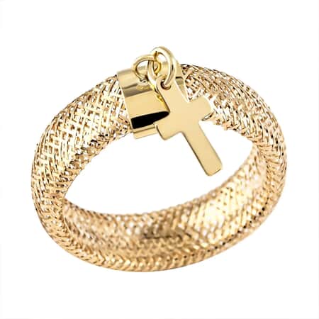 Buy Maestro Gold Collection Italian 10K Yellow Gold Stretch Mesh Ring ,  Star Charm Ring , Mesh Band Ring , Stretch Ring , Gold Band Ring (Size  9-12) at ShopLC.