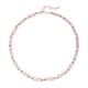 White Austrian Crystal Paperclip Chain Necklace 18-22 Inches in Rosetone image number 0