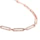 White Austrian Crystal Paperclip Chain Necklace 18-22 Inches in Rosetone image number 2