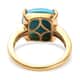 American Natural Sleeping Beauty Turquoise and Natural White Zircon Ring in Vermeil Yellow Gold Over Sterling Silver (Size 7.0) 5.85 ctw image number 4