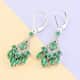AAA Kagem Zambian Intense Green Emerald and Natural White Zircon Chandelier Earrings in Rhodium Over Sterling Silver 3.30 ctw image number 1