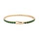 Simulated Emerald Tennis Bracelet in Goldtone (7.25 In) image number 3