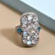 Kuisa Rainbow Moonstone and Multi Gemstone Cluster Ring in Platinum Over Sterling Silver (Size 8.0) 6.85 ctw image number 1