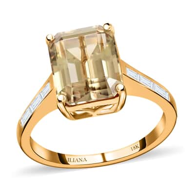 Certified & Appraised Iliana 18K Yellow Gold AAA Turkizite and G-H SI Diamond Ring (Size 6.0) 4.10 Grams 4.35 ctw 