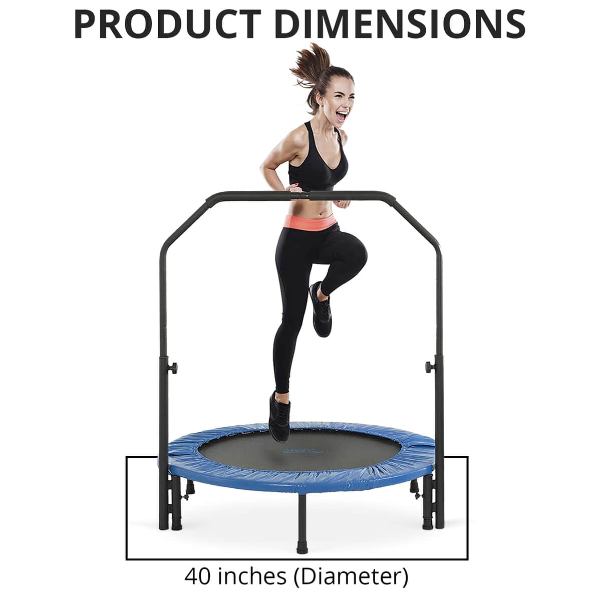 Buy Upper Bounce 40 Inches Mini Foldable Rebounder Fitness Trampoline with Adjustable Handrail ShopLC.