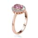 Iliana 18K Rose Gold AAA Madagascar Pink Sapphire and G-H SI Diamond Halo Ring (Size 7.0) 1.15 ctw image number 3