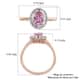 Iliana 18K Rose Gold AAA Madagascar Pink Sapphire and G-H SI Diamond Halo Ring (Size 7.0) 1.15 ctw image number 5