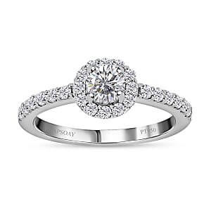 Rhapsody IGI Certified 950 Platinum Diamond (E-F, VS) Ring (Size 9.0) (4.70 g) 1.00 ctw