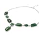 Green Aventurine Statement Necklace 18-20 Inches in Silvertone 140.00 ctw image number 2