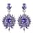 Simulated Purple Diamond Floral Earrings in Stainless Steel 5.60 ctw